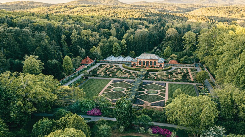 Biltmore Estate conservatory, gardens, and surrounding countryside, Asheville, North Carolina