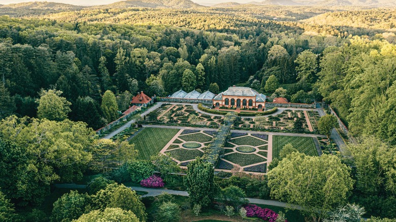 Biltmore Estate conservatory, gardens, and surrounding countryside, Asheville, North Carolina