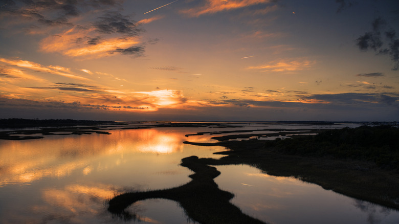 sunset on the Bogue Sound in North Carolina