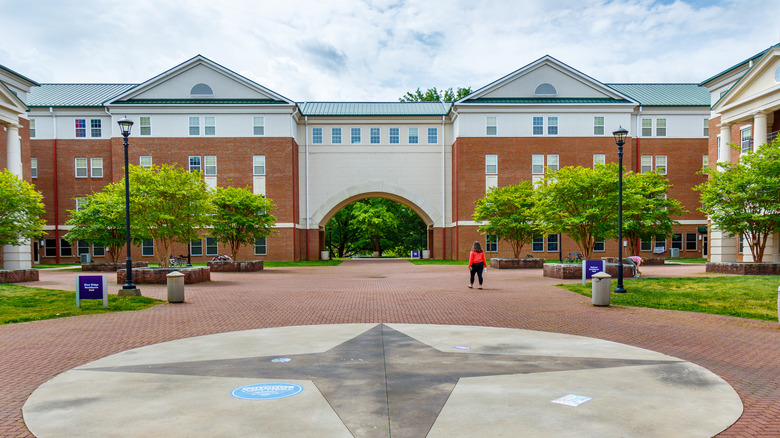 The facade of Balsam Residence Hall at Western Carolina University on a sunny day