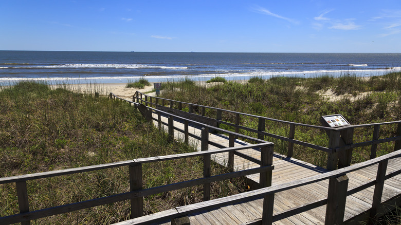 Boardwalk crossing in Caswell Beach