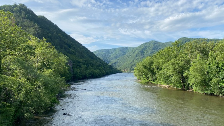 The French Broad River in North Carolina's Blue Ridge Mountains