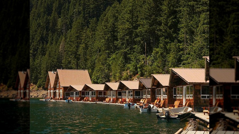 The floating cabins of Ross Lake Resort
