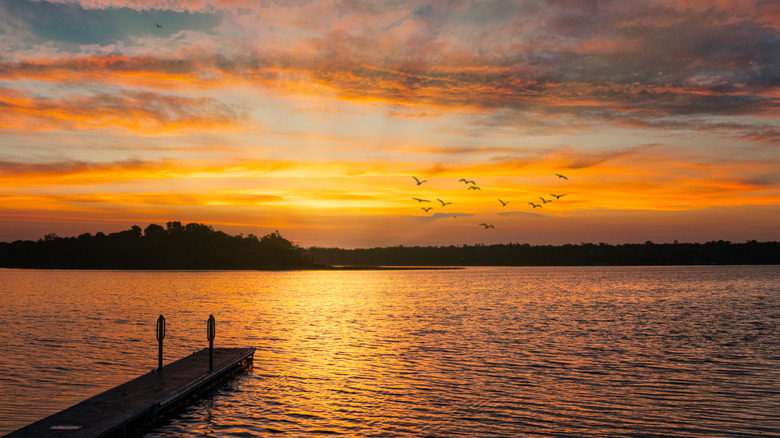 Scenic view of Lake Metigoshe, North Dakota
