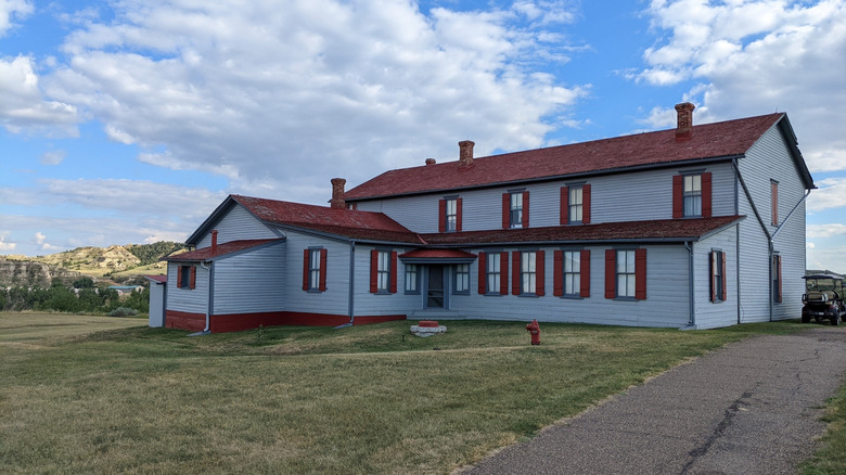 Exterior of Chateau de Mores on a sunny day in Medora, North Dakota