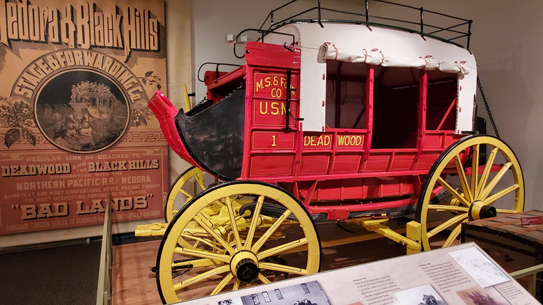 Stagecoach on display at Chateau de Mores in North Dakota
