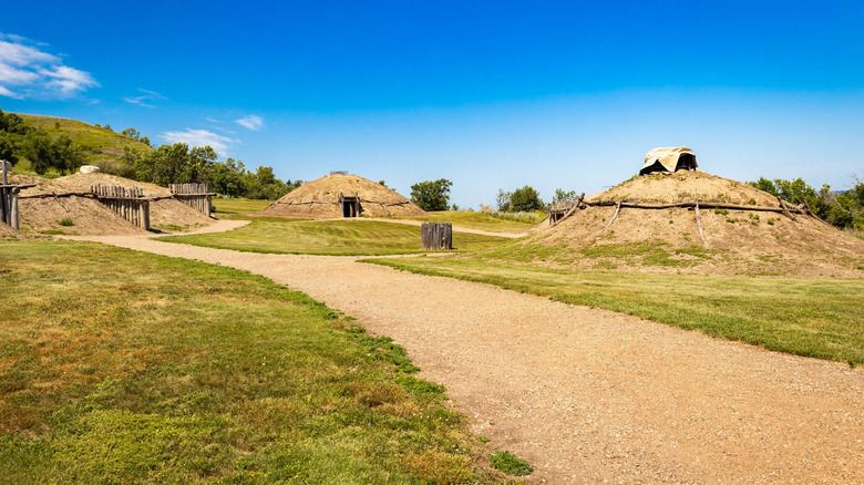 The Slant Indian Village, a reconstructed Mandan earthlodge site within Fort Abraham Lincoln State Park, North Dakota