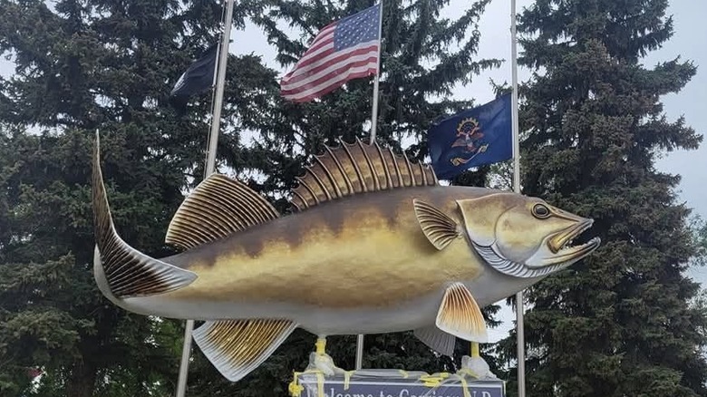 Statue of Wally the Walleye in Garrison, ND