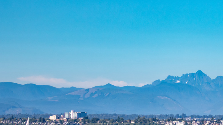 View of Everett, Washington, across Puget Sound