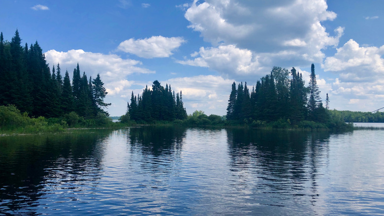 A view of the Turtle-Flambeau flowage on a partly cloudy day
