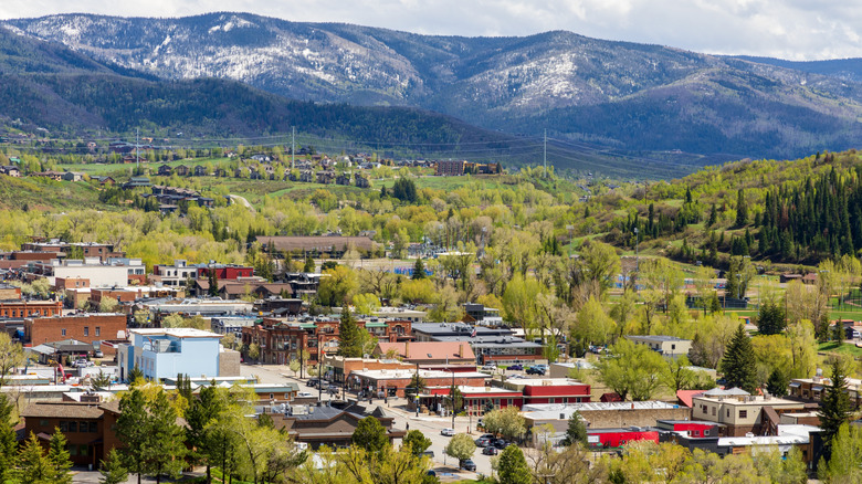 Landscape view of downtown Steamboat Springs, Colorado