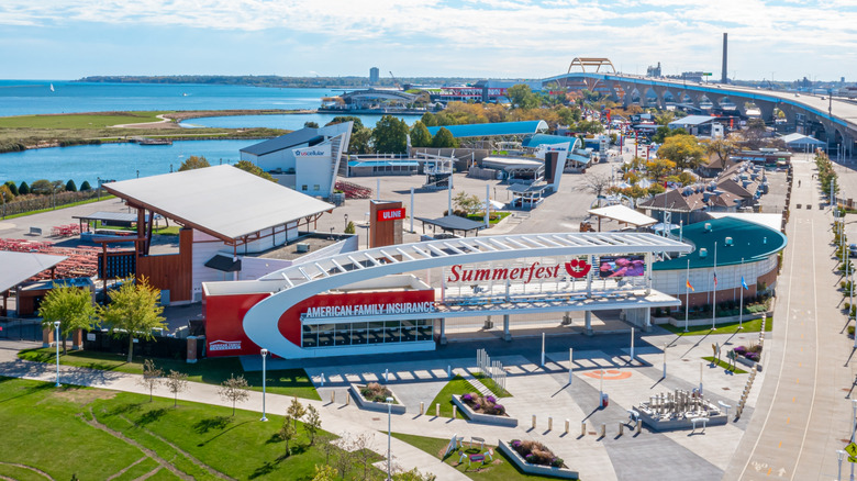 The Henry Maier Festival Park set up for Summerfest in Milwaukee