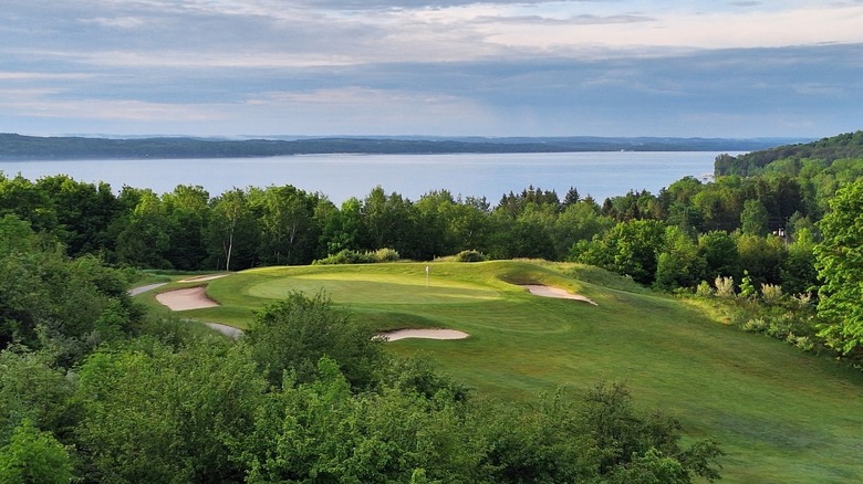 View of Torch Lake and golf course at A-Ga-Ming Golf Resort