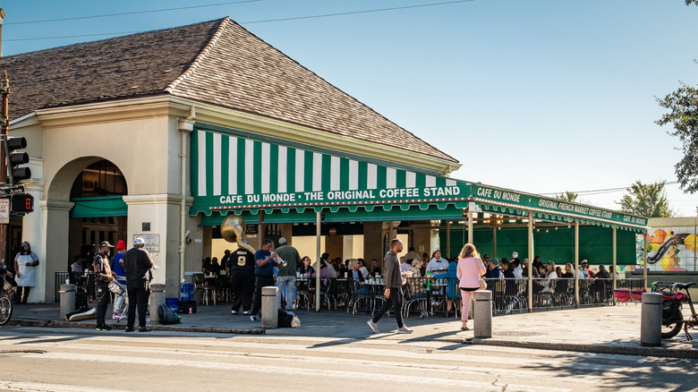 A photo of the iconic Cafe du Monde located at the French Market District in New Orleans, Louisiana