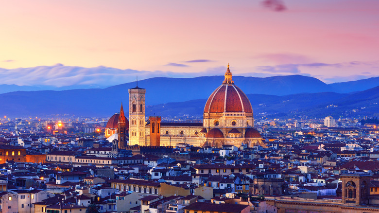 Florence cityscape and Duomo Santa Maria Del Fiore at sunset, Florence.