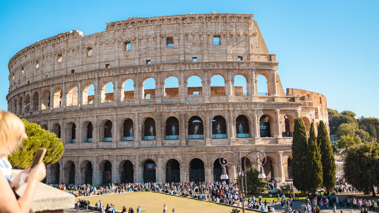 The Colosseum in Rome, Italy.