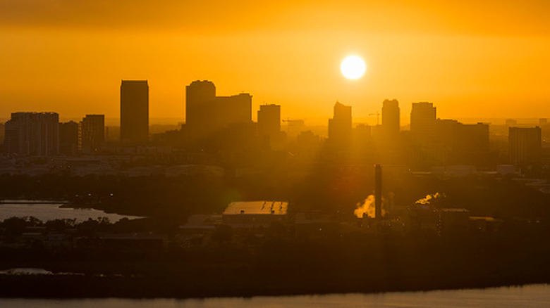 Sunset over downtown Tampa, Florida