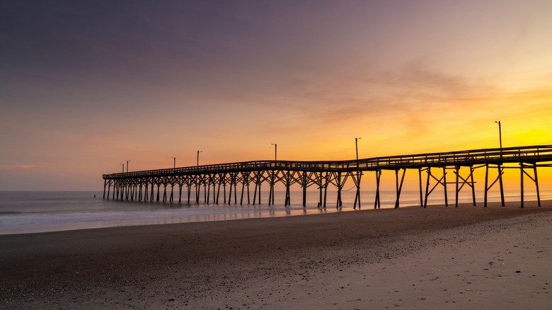 The Holden Beach pier at sunset