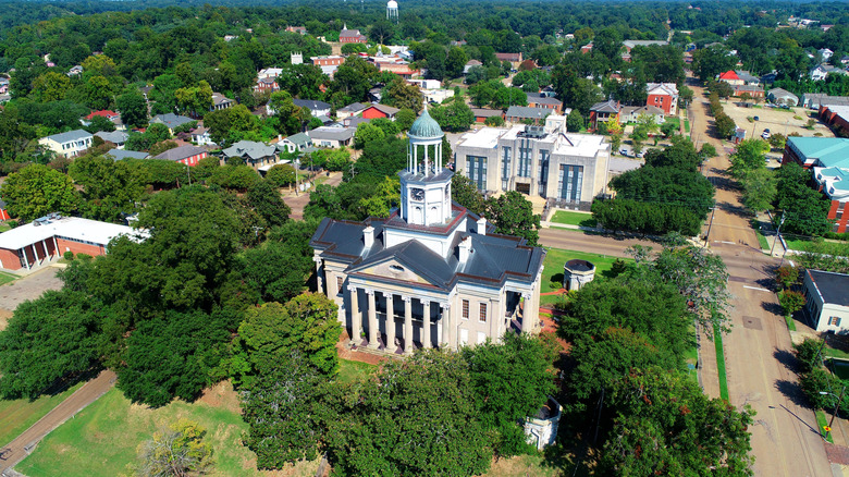 Aerial photograph of the Old Court House Museum in Vicksburg, Mississippi