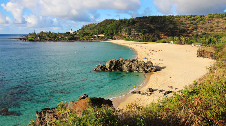 Waimea Bay in summer.
