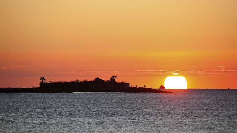 Castle Pinckney at sunset