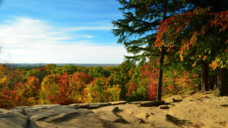Cuyahoga Valley National Park's Ledges Overlook view in Autumn