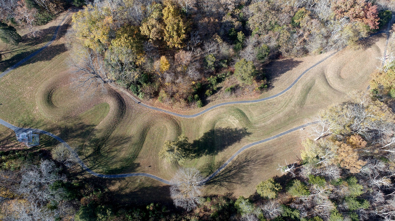 Aerial view of the Great Serpent Mound