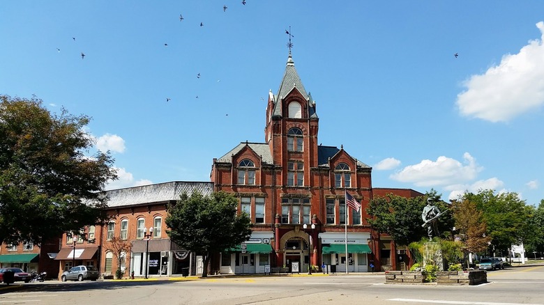 The historic opera house in downtown McConnelsville, Ohio