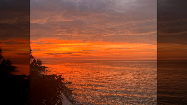 orange sunset, Geneva on the Lake, Ohio