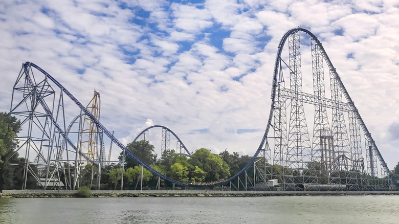 roller coaster at Cedar Point amusement park in Sandusky, Ohio