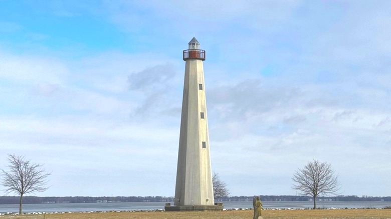 A lighthouse on the shore of Ohio's Grand Lake