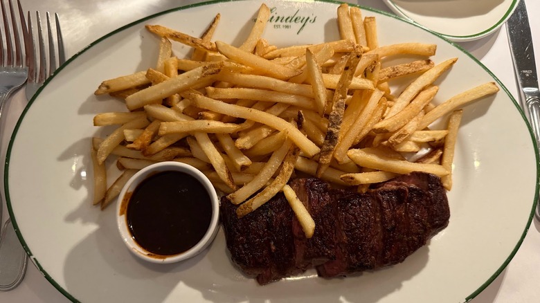 A steak and fries plate at Lindey's