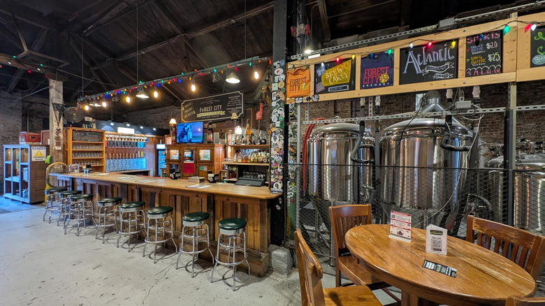Interior of Forest City Brewing in Cleveland, Ohio.