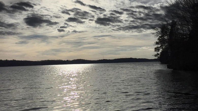 Cloudy sky over lake