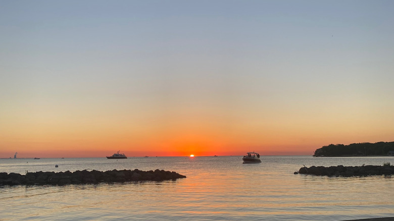 sunset on Lake Erie from Catawba Island