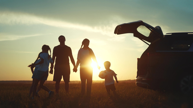Family at sunset