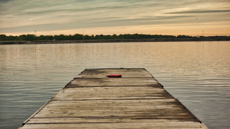 Dock on Hoover Reservoir in Ohio