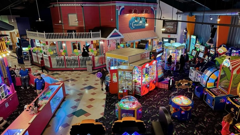 The interior of Swings-N-Things Family Fun Park