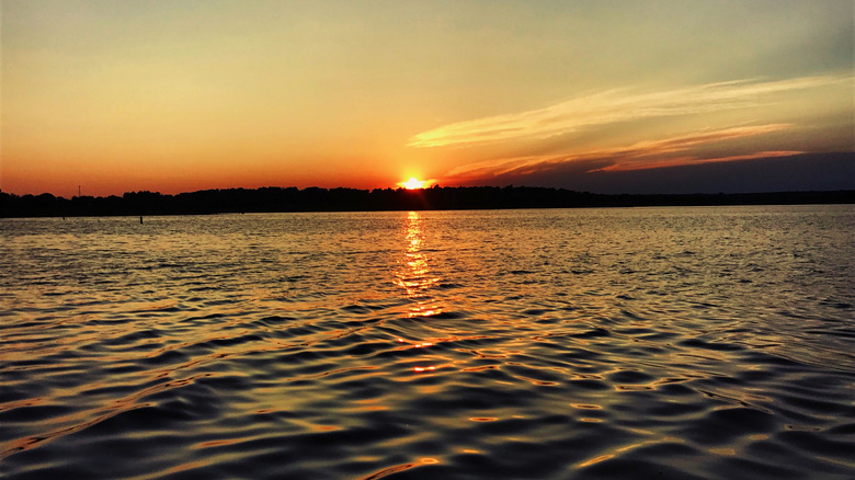 beautiful sunset over Fort Gibson Lake in Oklahoma