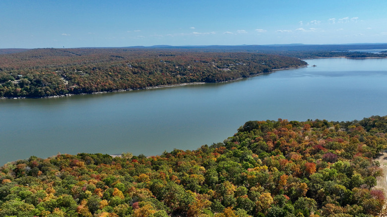 Aerial view of Lake Eufaula in Oklahoma