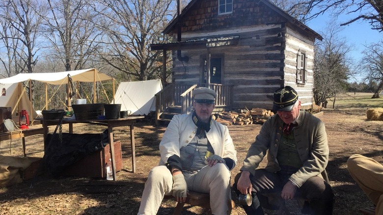 Participants from a reenactment at Fort Washita in Oklahoma