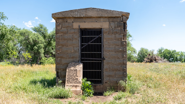 One-room, cinderblock jail in Texola, Oklahoma