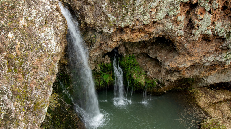 Namesake waterfall at Natural Falls State Park in Oklahoma