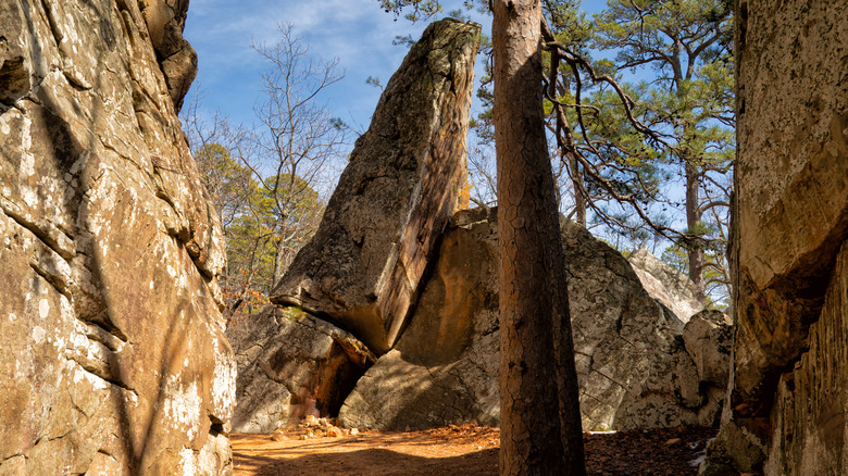 the rock formations of Robber's Cave State Park, Oklahoma