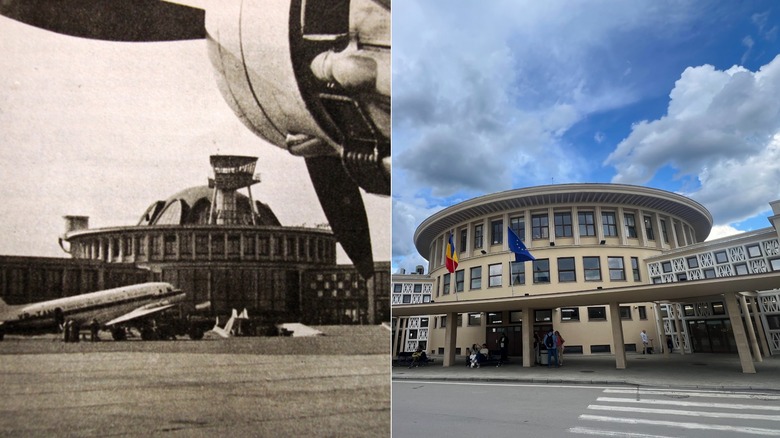 Bucharest Băneasa - Aurel Vlaicu International Airport exterior then, and now