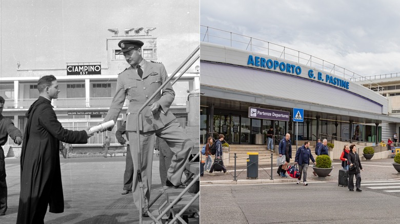 Rome Ciampino Airport in the '50s and its present-day exterior
