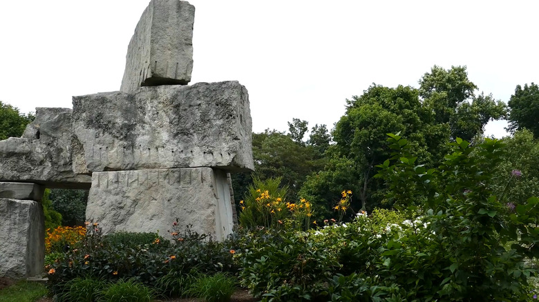 Stone garden structures at Oliver Winery in Bloomington, Indiana