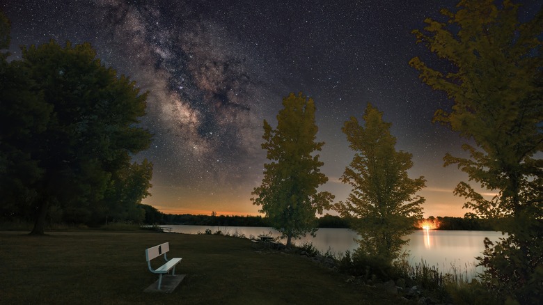 Night sky at Lake Hudson, Michigan