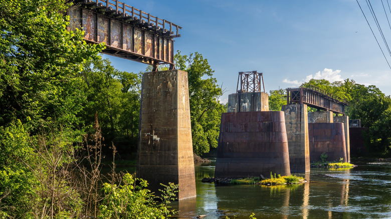 Small railroad remnants over the Roanoke River