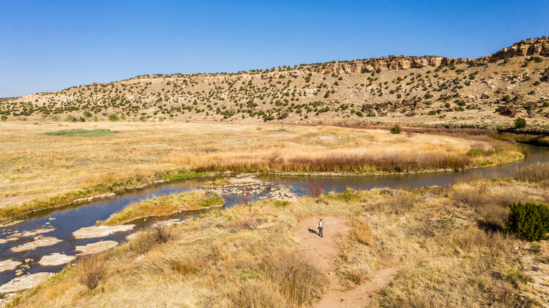 A lone hiker in Comanche National Grassland